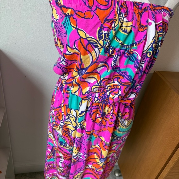 Womens Lilly Pulitzer Strapless Dress in  Tropical Print | Size Small - Picture 4 of 7